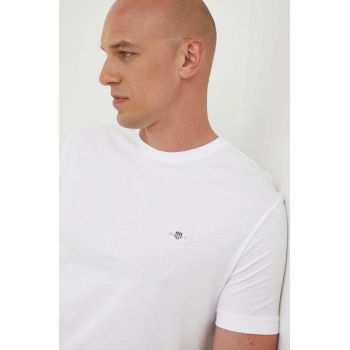 Gant tricou din bumbac culoarea alb, neted