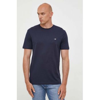 Gant tricou din bumbac culoarea albastru marin, neted