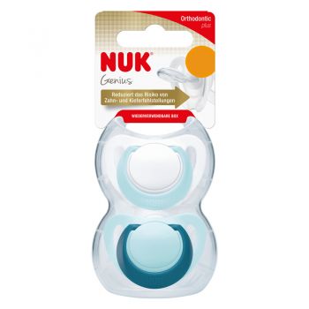 Set 2 suzete Nuk Genius Silicon M3 vernil 18-36 luni ieftina