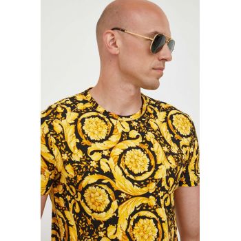 Versace tricou bărbați, culoarea negru, cu model