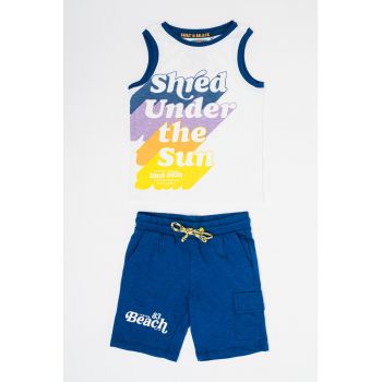 Set de top cu imprimeu si pantaloni scurti - 2 piese