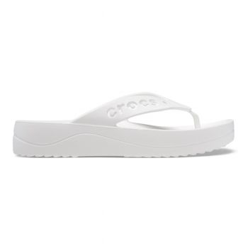 Slapi Crocs Baya Platform Flip Alb - White ieftini