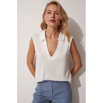 Bluza cu decolteu adanc in V - fara maneci