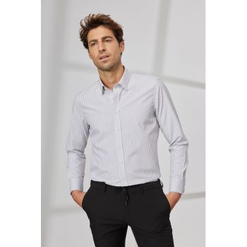 Camasa slim fit cu model in dungi