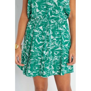 Fusta mini cu imprimeu tropical
