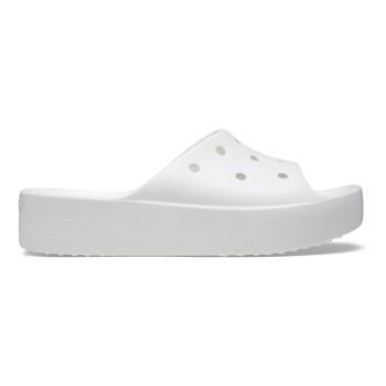 Papuci Crocs Classic Platform Slide Alb - White ieftini