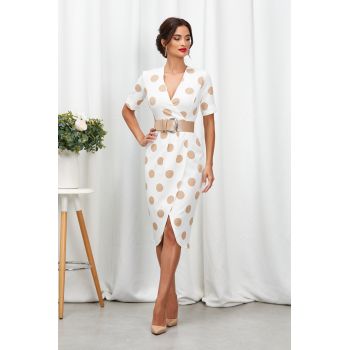 Rochie Margarita Alba cu Buline