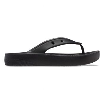 Slapi Crocs Classic Platform Flip Negru - Black ieftini