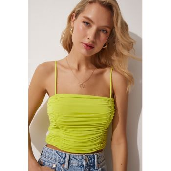 Top crop cu model drapat