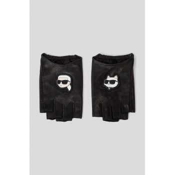 Karl Lagerfeld manusi de piele femei, culoarea negru