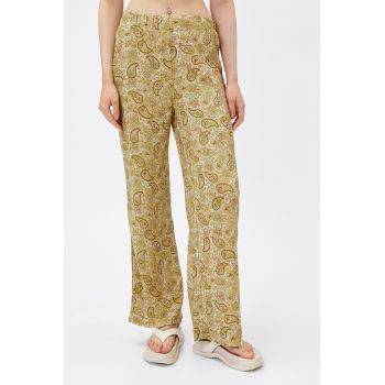 Pantaloni drepti cu imprimeu paisley