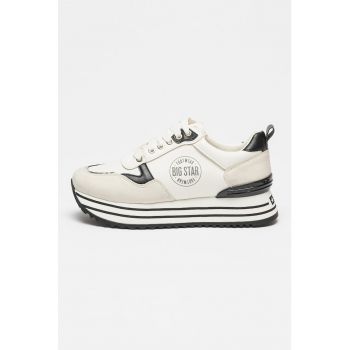Pantofi sport cu model colorblock si logo