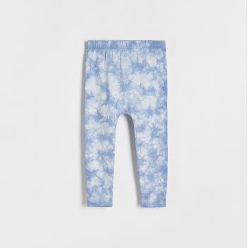 Reserved - Colanți tie-dye, cu conținut ridicat de bumbac - Albastru