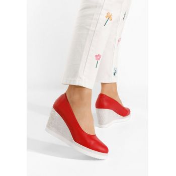 Pantofi cu platforma Kaira rosii Pantofi cu platforma Kaira rosii