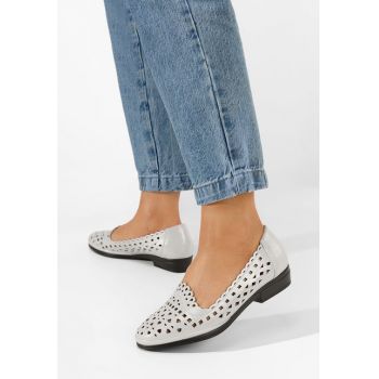 Pantofi cu toc mic Marta albi