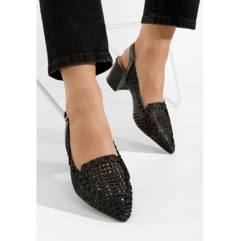 Pantofi slingback Tosena negri la reducere