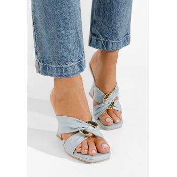 Papuci cu toc Sandrine bleu