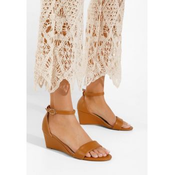 Sandale cu platforma Nalisa camel ieftina