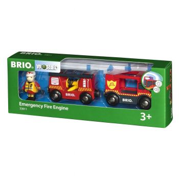 Jucarie Locomotiva de pompieri, Brio, Multicolor