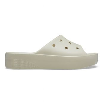 Papuci Crocs Classic Platform Slide Bej - Bone ieftini