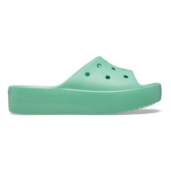 Papuci Crocs Classic Platform Slide Verde - Jade Stone ieftini