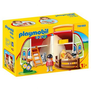 Jucarie Playmobil 1.2.3, Set Mobil Ferma, 70180, Multicolor ieftin