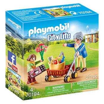 Jucarie Playmobil City Life, Bunica si fetita, 70194, Multicolor ieftin