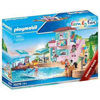 Jucarie Playmobil Family Fun, Magazin de inghetata pe plaja, 70279, Multicolor ieftin