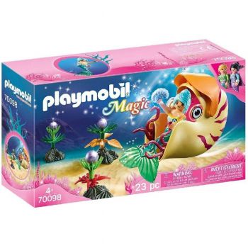 Jucarie Playmobil Magic, Sirena in gondola melc de mare, 70098, Multicolor ieftin