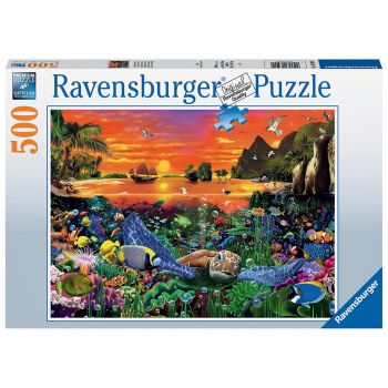 Jucarie Puzzle Ravensburger, Testoasa, 500 piese, Multicolor de firma original