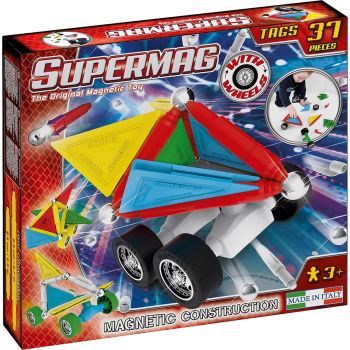 Jucarie Set constructie, Supermag, Tags Wheels, 37 piese, Multicolor ieftina