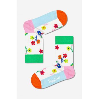 Happy Socks sosete copii Bouquet culoarea alb, Skarpetki dziecięce Happy Socks Bouquet KBOU01-1300