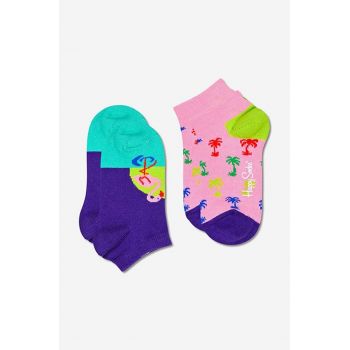 Happy Socks sosete copii Flamingo Low 2-pack Skarpetki dziecięce Happy Socks 2-pak Flamingo Low KFLM02-3300