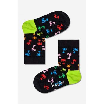Happy Socks sosete copii Palm culoarea negru, Skarpetki dziecięce Happy Socks Palm KPLM01-9300