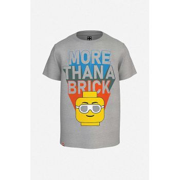 Lego tricou de bumbac pentru copii culoarea gri, cu imprimeu, Koszulka Lego Wear T-shirt SS 12010543 259