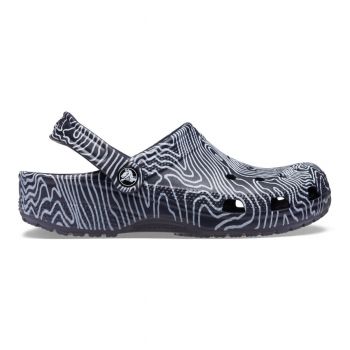 Saboti Crocs Classic Topographic Clog Albastru - Deep Navy/Multi