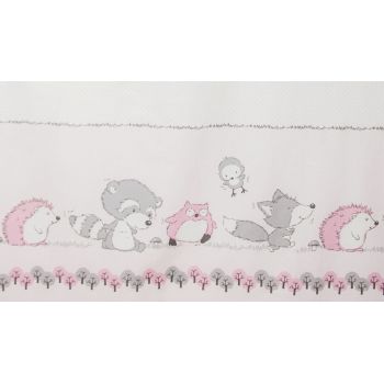 Set protectii patut Odette Pink din bumbac 50x100 cm