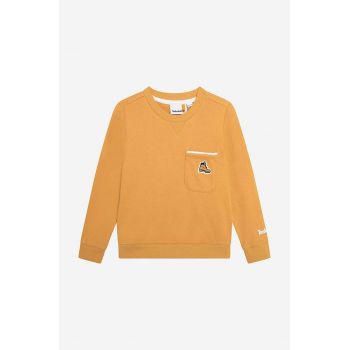 Timberland bluza copii Sweatshirt culoarea portocaliu, neted