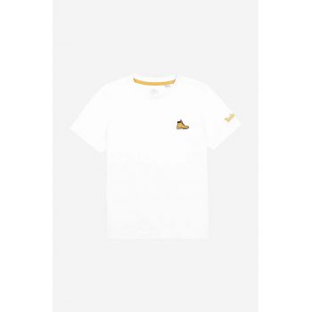 Timberland tricou de bumbac pentru copii Short Sleeves Tee-shirt culoarea alb, neted ieftin