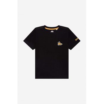Timberland tricou de bumbac pentru copii Short Sleeves Tee-shirt culoarea negru, neted ieftin