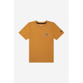 Timberland tricou de bumbac pentru copii Short Sleeves Tee-shirt culoarea portocaliu, neted