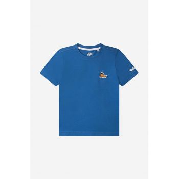Timberland tricou de bumbac pentru copii Short Sleeves Tee-shirt culoarea rosu, neted ieftin