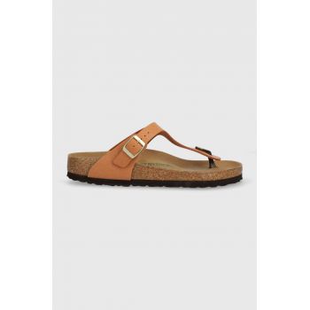 Birkenstock șlapi femei, culoarea maro, cu toc plat 1025062-gbrown de firma originali