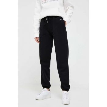 Gant pantaloni de trening culoarea negru, melanj de firma original