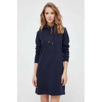 Gant rochie culoarea albastru marin, mini, drept ieftina