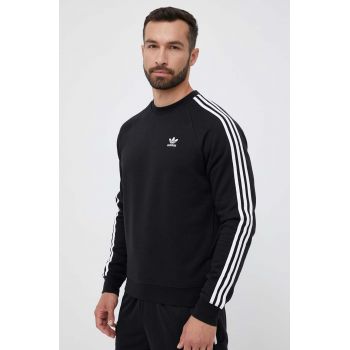 adidas Originals bluză 3-Stripes bărbați, culoarea negru, cu imprimeu IM2087