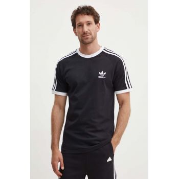 adidas Originals tricou din bumbac Adicolor 3-Stripes culoarea negru, cu model IA4845