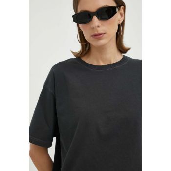 American Vintage tricou din bumbac culoarea gri