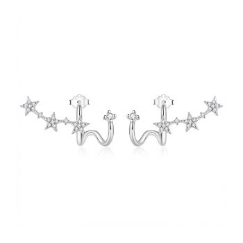 Cercei din argint Three Sparkling Stars