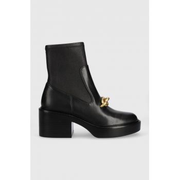 Coach cizme de piele Kenna femei, culoarea negru, cu toc drept, CK031
